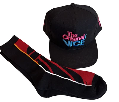 Miami Heat Basketball bundle:Baseball hat and socks, new, no tags, Vice/fire - Image 1 of 4