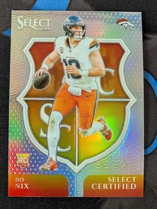 2024 Panini Select Bo Nix Certified Rookie Card RC Silver Prizm Broncos SP - Picture 1 of 2