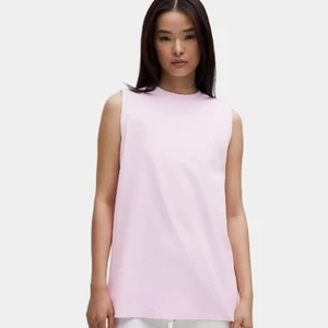 Camiseta sin mangas Lululemon All Yours de algodón orgánico talla M rosa organza elástica suave nueva con etiquetas - Imagen 1 de 12
