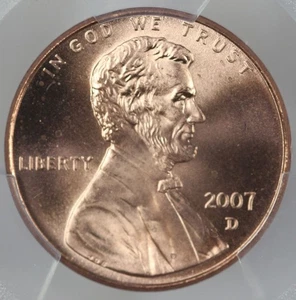 2007-D PCGS MS67RD, Regular Strike, Lincoln Cent 47799771 - Picture 1 of 3