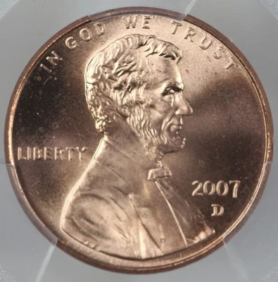 2007-D PCGS MS67RD, Regular Strike, Lincoln Cent 47799771 - Image 1 of 3