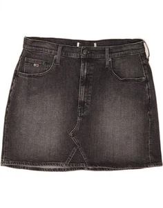 TOMMY HILFIGER Womens Mini Denim Skirt W32 Large Black Cotton AB04 - Picture 1 of 3
