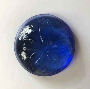 Fire And Light Studio Glass Paperweight Sand Dollar Cobalt Blue 💙 Very Rare 💙 - Picture 1 of 7