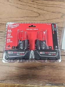 Milwaukee M12 48-11-2402 3.0 AH XC Batteries 48-11-2412 12 Volt - Picture 1 of 6