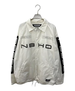 NEIGHBORHOOD BROOKS / N-JKT Coach Jacket Size: L White Men 192TSNH-JKM09 - Picture 1 of 6