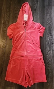 Juicy Couture Hot Pink Velour Track Suit Set Women's Size Medium NWT Lounge Wear - Picture 1 of 6