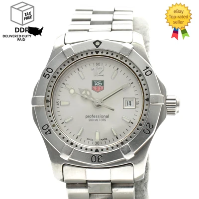 Reloj TAG Heuer WK1312-0 Profesional 200m Plateado Mujer 28mm Vintage [Exc+5] Foto 1 de 4