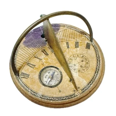 Portable sundial Meiji era Taisho era compass antique vintage - Image 1 of 4