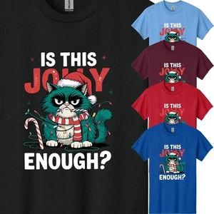 Feliz Navidad Divertida Horror Gato Colorido Hombre Camiseta EE. UU. Nueva Camiseta Regalo S-3XL - Imagen 1 de 27