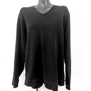 Cutter & Buck Men’s XL Pima Cotton Sweater Pullover Black V-Neck Preppy Classic  - Picture 1 of 4