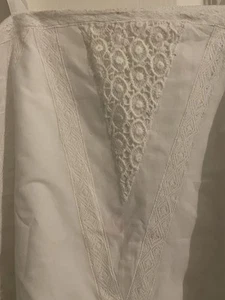 REDUCED: Monsoon White 100% Women’s Cotton Top, Large With Spaghetti Sleeve. - Picture 1 of 6