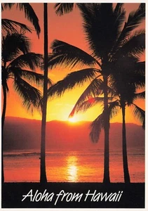 Aloha from Hawaii "A Hawaiian Sunset" Vintage Chrome 4 x 6 PC - Picture 1 of 2