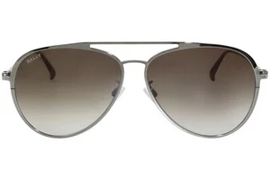 Bally BY0024-D 08K Silver Metal Aviator Sunglasses Frame 61-13-145 Italy Made - Picture 1 of 3