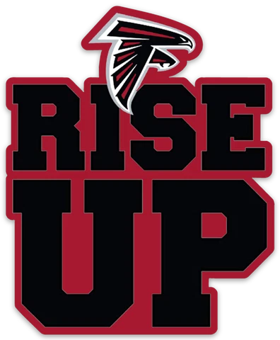 Atlanta Falcons RISE UP with  Logo Type NFL Football Die-Cut MAGNET Cover