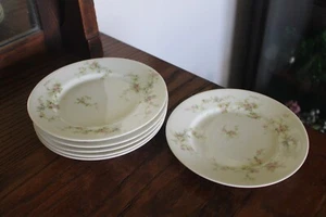 6 Theodore Haviland Limoges France Pink Roses Blue Ribbon Bread Butter Plates - Picture 1 of 9
