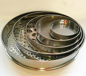 Dia 10cm/15cm/20cm/25cm/30cm 1-50mm Round Hole Mesh Aperture Standard Test Sieve - Picture 1 of 5