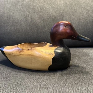 Vintage Wood Duck Planter  10” X 4.5” X 4” - Picture 1 of 8