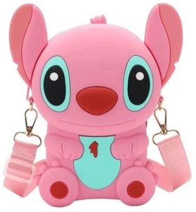 Lilo & Stitch Silicone Bag Coin Purse pouch coins shoulder bag Girls Boys Pink - Picture 1 of 3