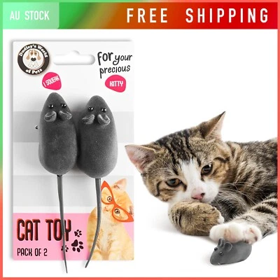 2/10PCS Mice Mouse Rattle Squeaker Cat Toy Interactive Kitten Playing Kitty Gift - image 1 of 2