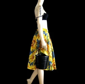 Gucci Tom Ford Collection #1 Sunflower Silk Gazar Roman Holiday Skirt Chic New  - Picture 1 of 9