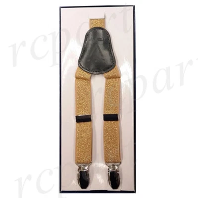 New in box Kid's Boy's Vesuvio Napoli Suspenders Braces clip on gold glitter - Image 1 of 2