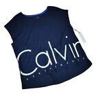 Calvin Klein Performance Women's Logo Tank Sleeveless Top Navy Blue Size XL New!