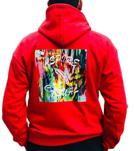 Felpa con cappuccio grafica rossa - stile streetwear con atteggiamento - Foto 1 di 5