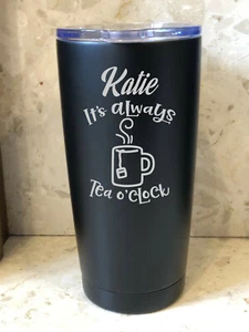 Personalisierter Thermo Travel Mug Tasse - It's Always Tea O'Clock - Bild 1 von 7