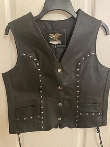 Chaleco de motociclista de cuero para dama Jamin talla grande - Imagen 1 de 6