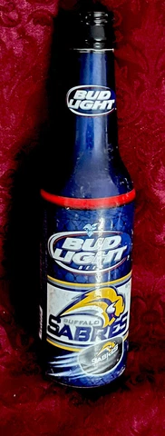BUFFALO SABRES Bud Light Limited Edition Glass Beer Bottle ( Empty ) Cover