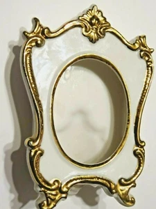 Vintage PORCELAIN FRAME WITH GOLD TRIM ~ TABLE / SHELF FRAME - Picture 1 of 5