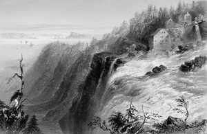 CANADÁ (QUEBEC) - CUMBRE DE LA CAÍDA DE MONTMORENCY en 19 - Grabado del 19 - Imagen 1 de 2