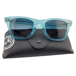 Occhiali da sole vintage Ray-Ban Wayfarer RB2140 Ice Pop mirtillo fatti a mano Italia con custodia - Foto 1 di 20