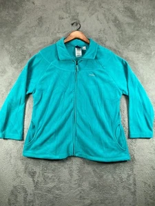 Womens Jackets 1XL Fleece Reebok Blue Spell Out Logo Embroidered Lightweight Zip - Picture 1 of 12