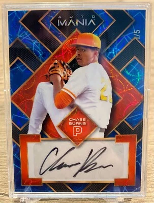 2023 Wild Card Mania Chase Burns RC Rookie Auto #'d /5 Tennessee - Image 1 of 2