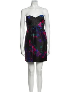 $630 NEW - TIBI - Black Silk Floral Mini Dress - SZ 10 - Picture 1 of 3