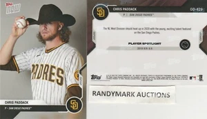 Chris Paddack SAN DIEGO PADRES 2020 TOPPS NOW ROAD TO OPENING DAY OD-429 SP 211 - Picture 1 of 1