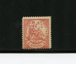 KMC4076-Spain #209 (S090) "Justice" 1874 rose 4 p , M, LH, F, CV$800.00 - Bild 1 von 1