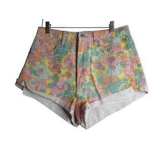 Wild Fable Multicolor Floral Highest rise cheeky Shorts Sz 8  100% cotton - Picture 1 of 5