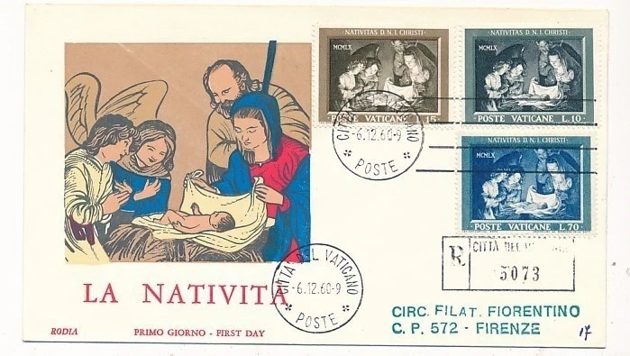 D222589 Christmas 1960 FDC Vatican City - Image 1 of 1
