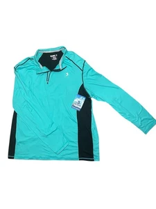 Men’s UPF50 Long Sleeve Fishing Shirt Large Teal Green Sun Protection NWT - Picture 1 of 5