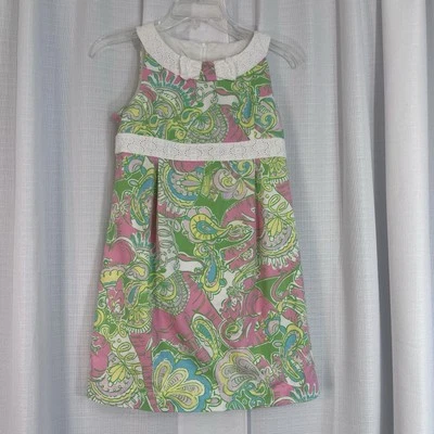Lilly Pulitzer Lined Sleeveless Dress Elephant Print Sleeveless Girls Size 14 - Image 1 of 4
