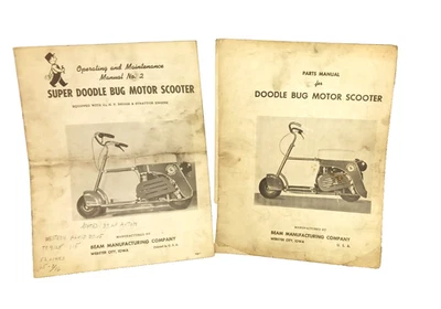 SUPER DOODLE BUG MOTOR SCOOTER, 1948-50, (2) OPERATING & PARTS BOOKS - Image 1 of 4