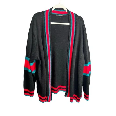 Cárdigan Boohoo Negro Rojo Verde Talla 18 Largo Negocios Informal Elastizado Cóctel Foto 1 de 4