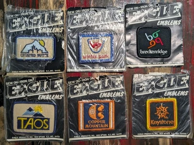 Vintage NOS Colorado CO Ski & Snowboard Resort Iron On  Patch Lot - Image 1 of 4