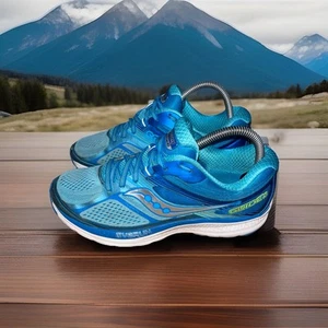Saucony Guide 10 Women Blue Silver Green S10350-1 Running Shoes Sz 8.5 US 40 EUR - Picture 1 of 24