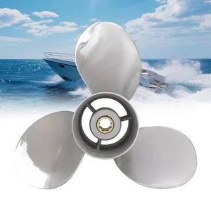 Hélice de barco de acero inoxidable 9 1/4x12 apta para Yamaha 9,9-20 HP 8 estrías, derecha 9,25 x 12 - Imagen 1 de 5