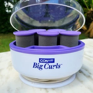 Conair Big Curls 5 LARGE JUMBO Velvet Hot Rollers TESTED WORKS - Picture 1 of 11