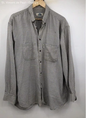 Camisa Beretta Vintage A Cuadros Manga Larga Lana-Algodón Abotonada Para Hombres XXL De Colección Foto 1 de 4