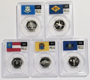 1999-S State Label - Silver Proof Quarter Set - PCGS PR69DCAM - Nice Set! S2 - Picture 1 of 12